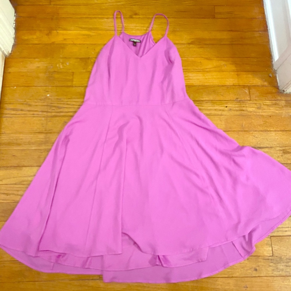 Orchid pink Express sundress with swishy skirt!